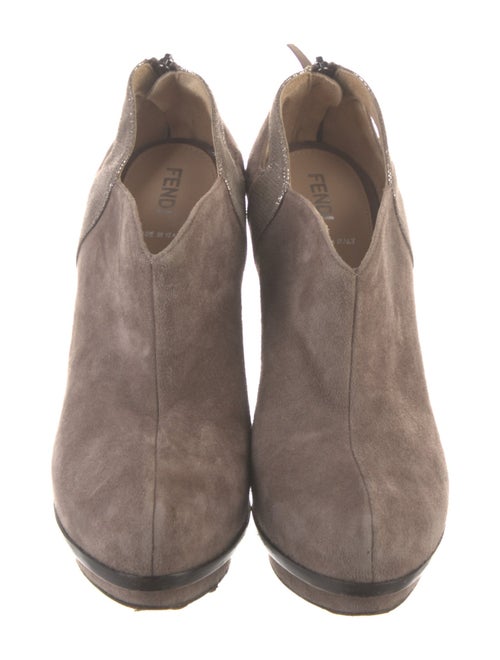 Fendi Suede Glitter Accents D'Orsay Pumps