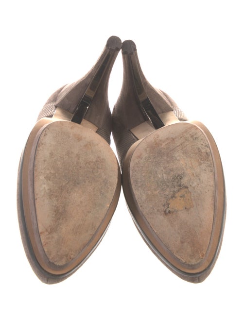 Fendi Suede Glitter Accents D'Orsay Pumps