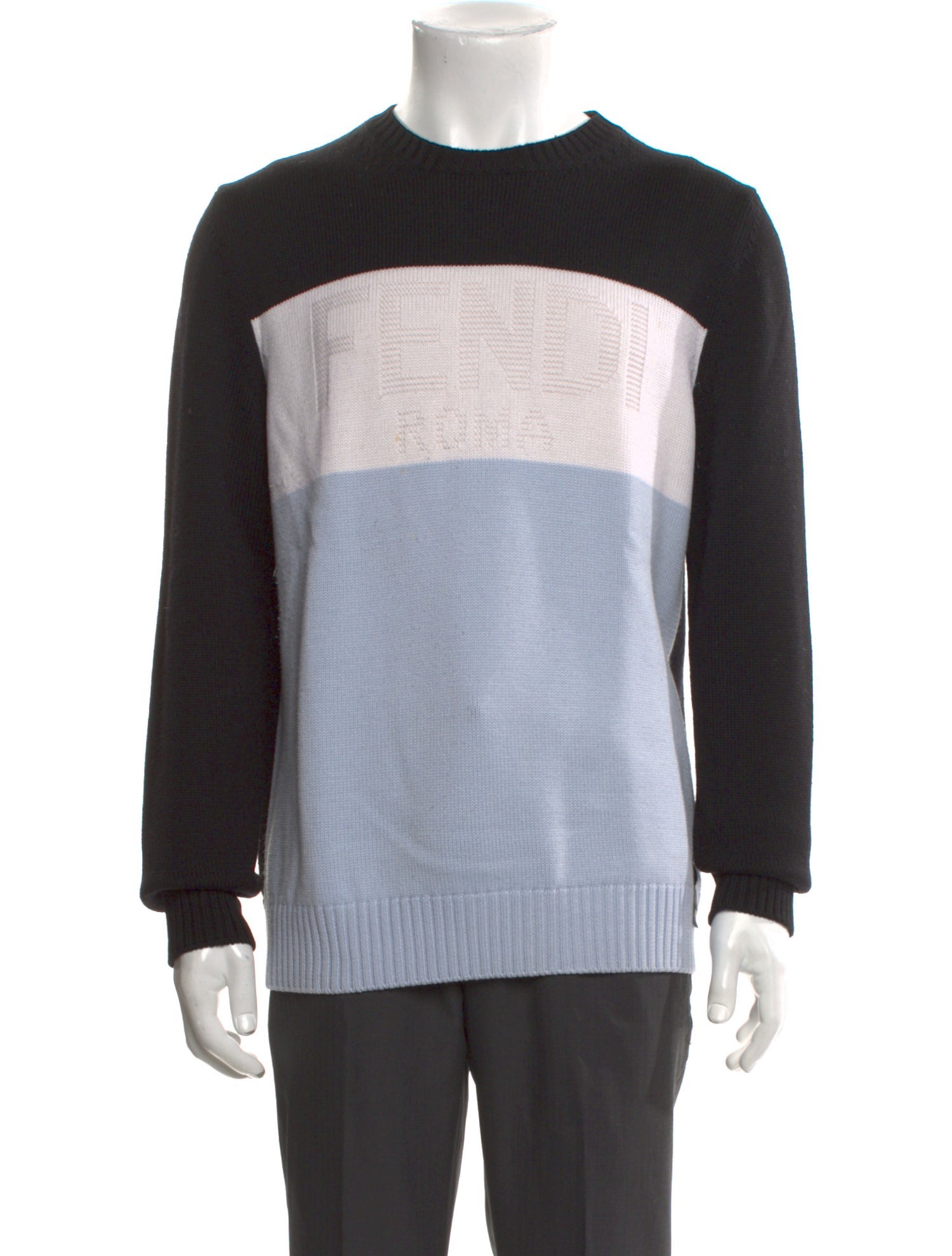 Fendi Monsters Motif Virgin Wool Pullover