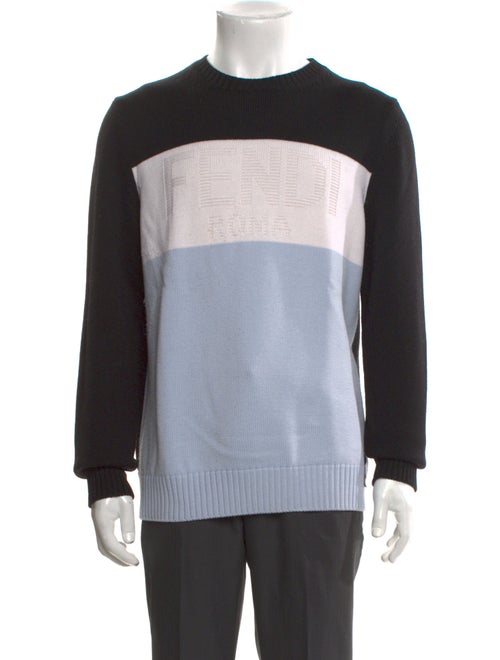 Fendi Monsters Motif Virgin Wool Pullover