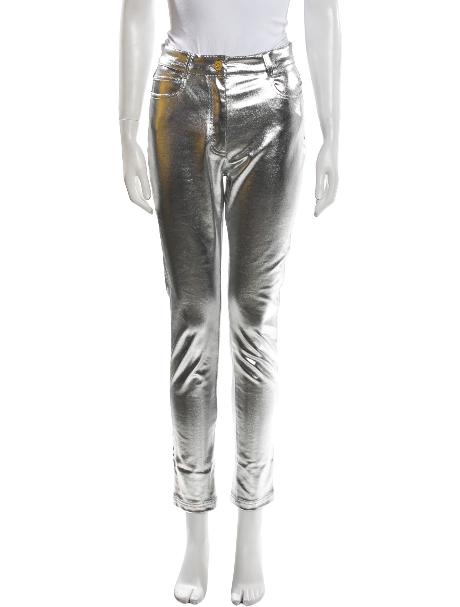 Fendi Faux Leather Straight Leg Pants w/ Tags