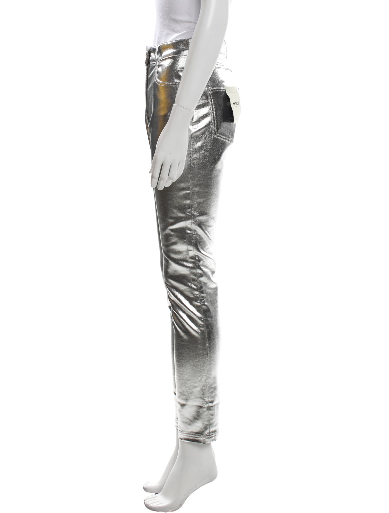 Fendi Faux Leather Straight Leg Pants w/ Tags