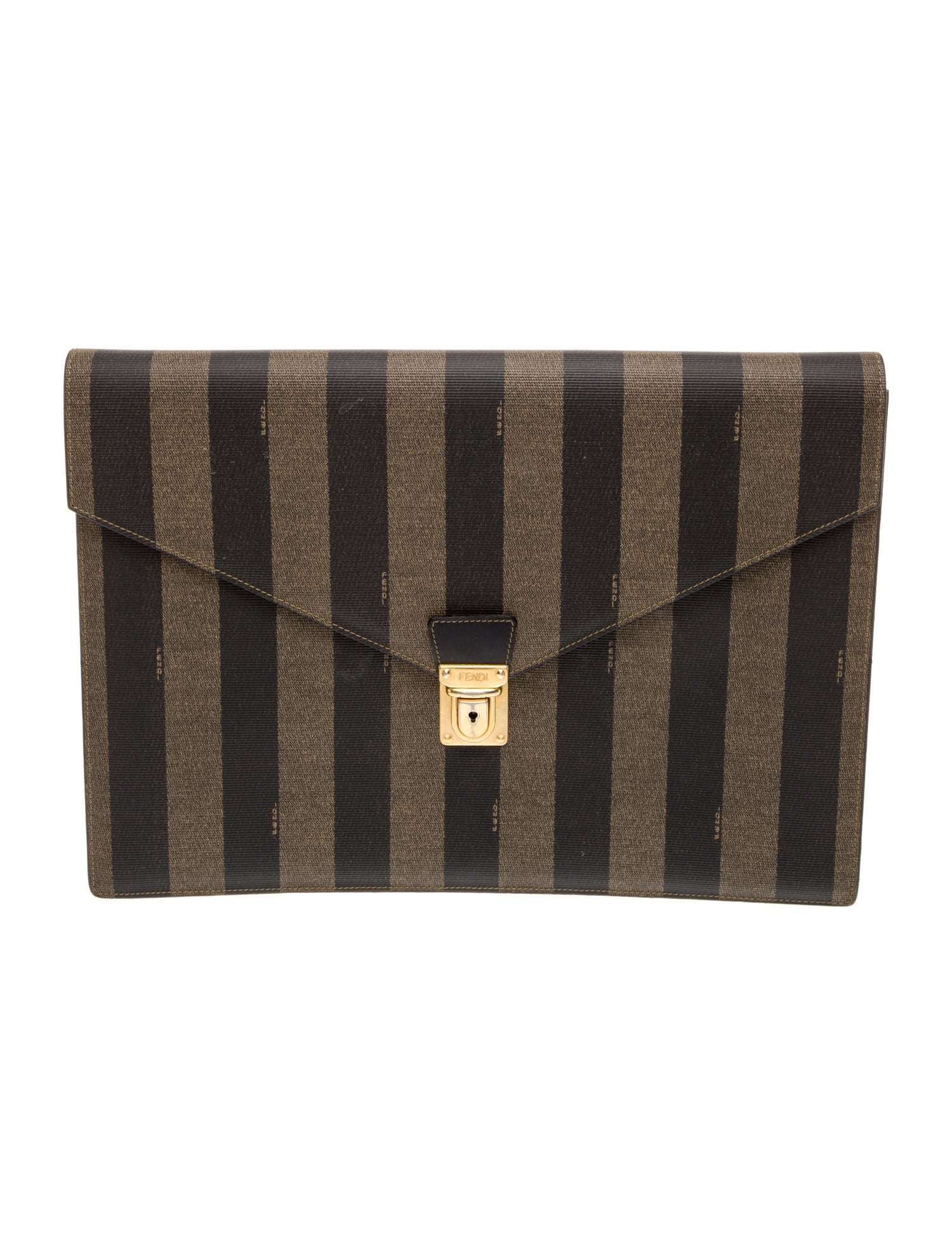 Fendi Pequin Clutch Vintage