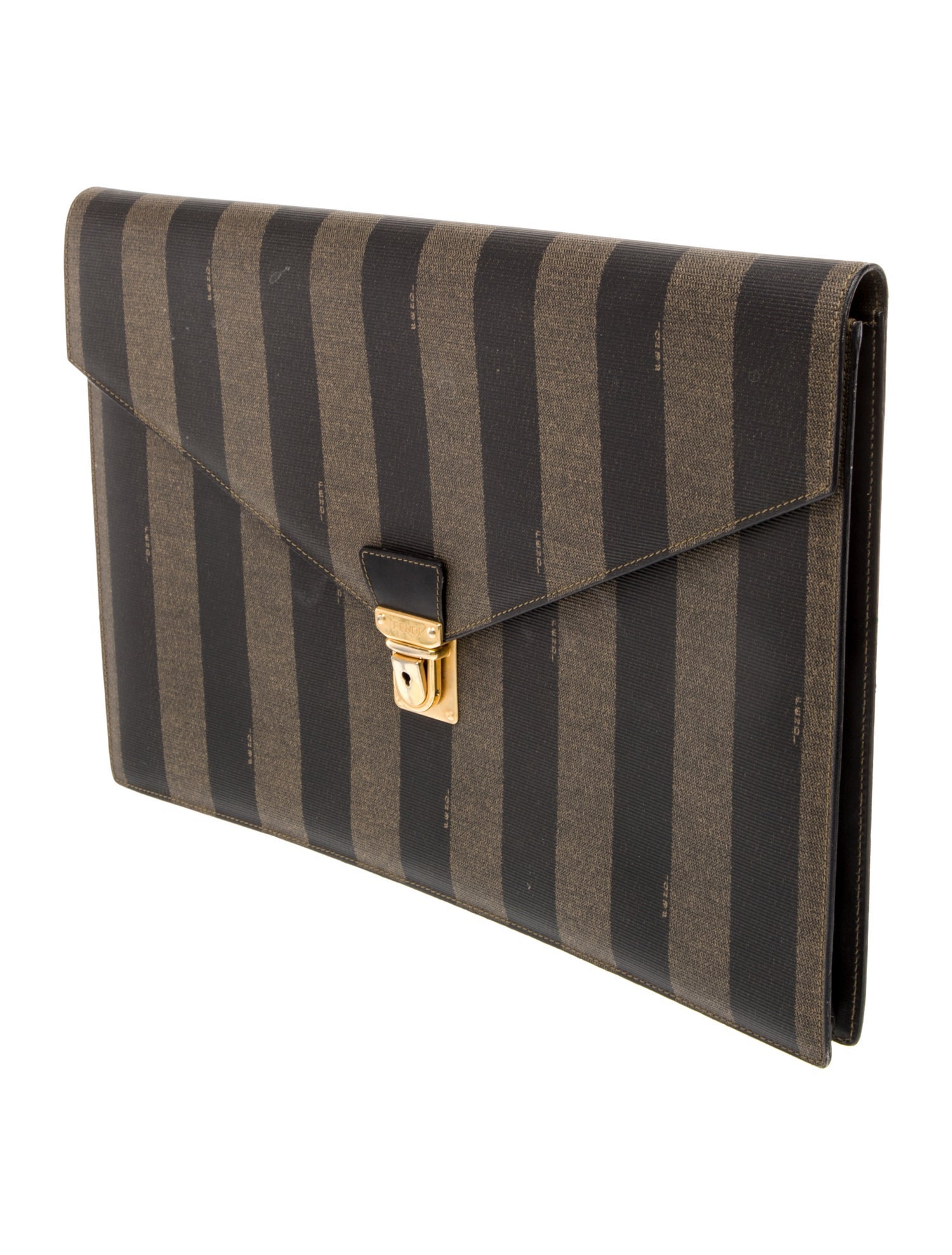 Fendi Pequin Clutch Vintage