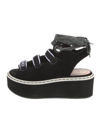 Fendi Suede Printed Sandals