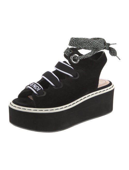 Fendi Suede Printed Sandals