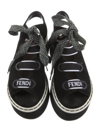 Fendi Suede Printed Sandals