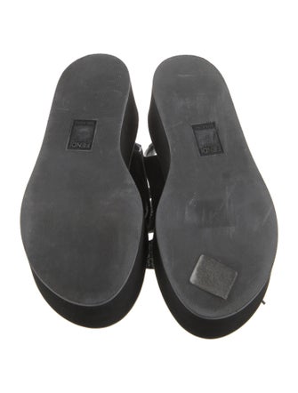 Fendi Suede Printed Sandals