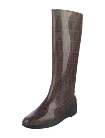 Fendi Zucca FF Logo Rubber Rain Boots