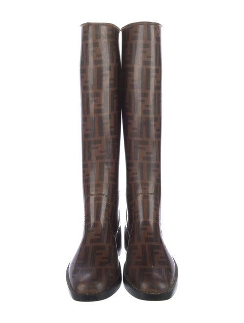 Fendi Zucca FF Logo Rubber Rain Boots
