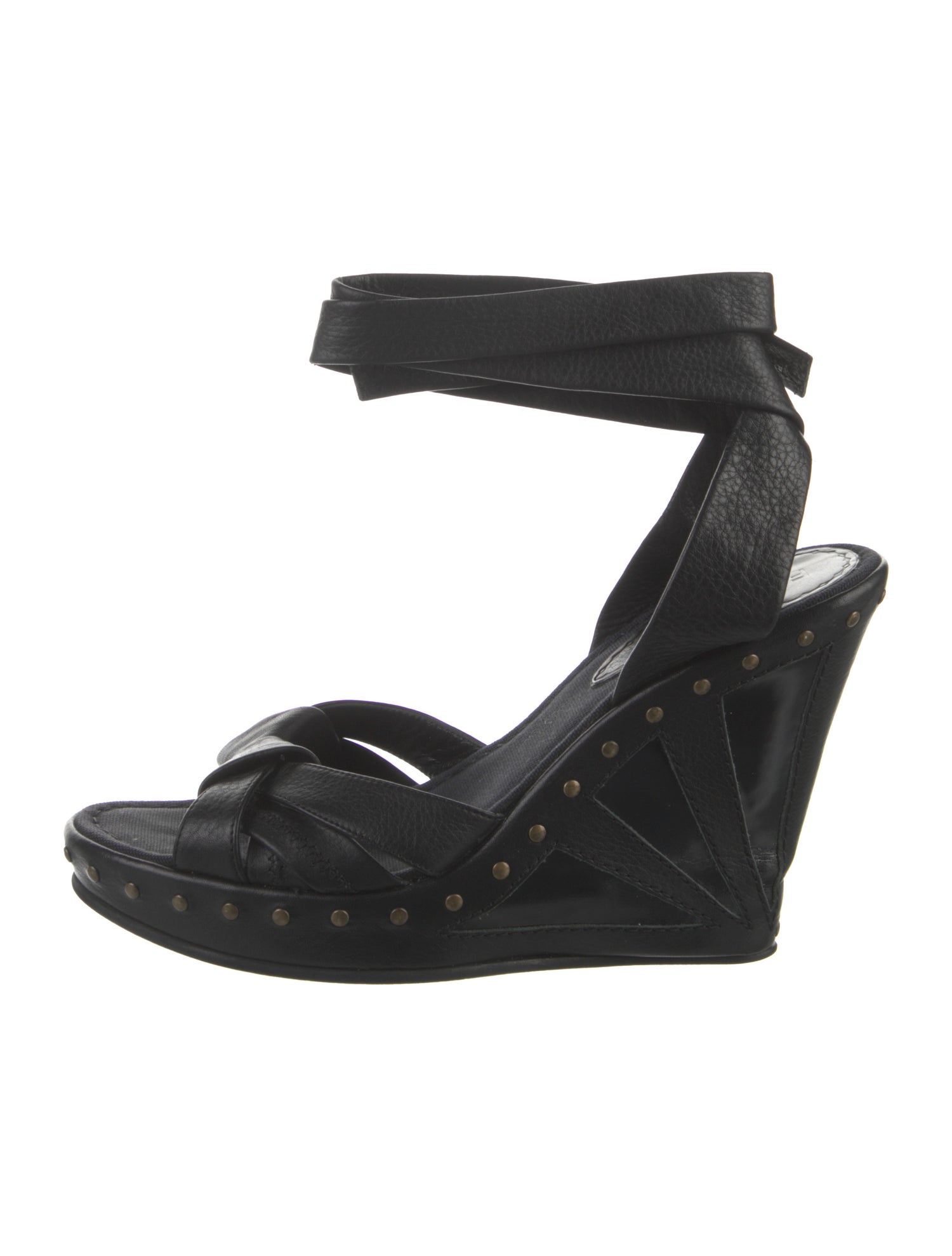 Fendi Leather Studded Accents Espadrilles