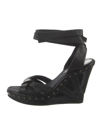 Fendi Leather Studded Accents Espadrilles