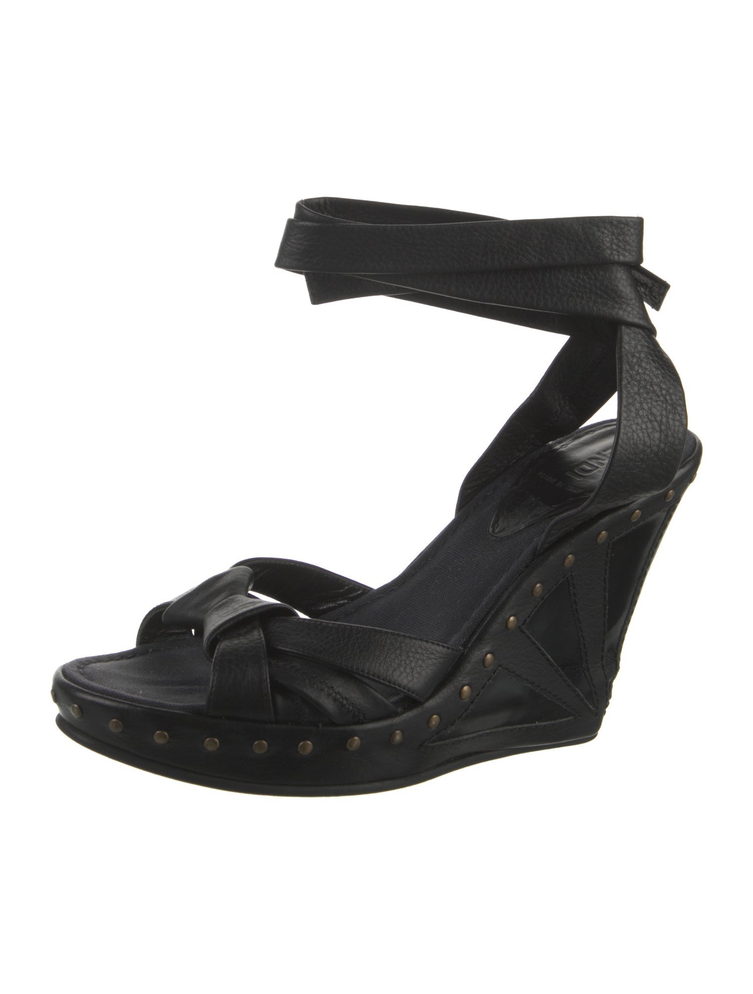 Fendi Leather Studded Accents Espadrilles