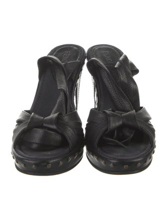 Fendi Leather Studded Accents Espadrilles