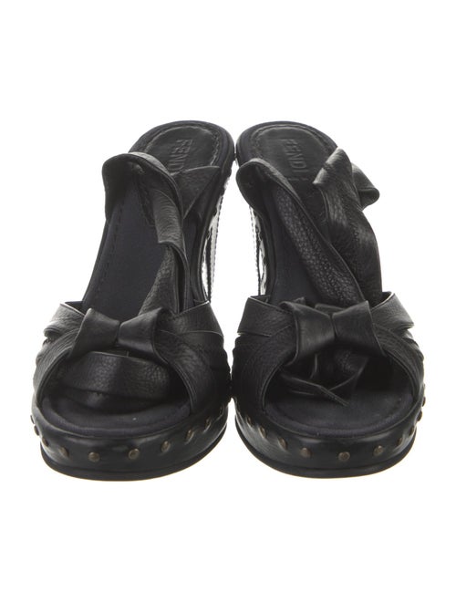 Fendi Leather Studded Accents Espadrilles