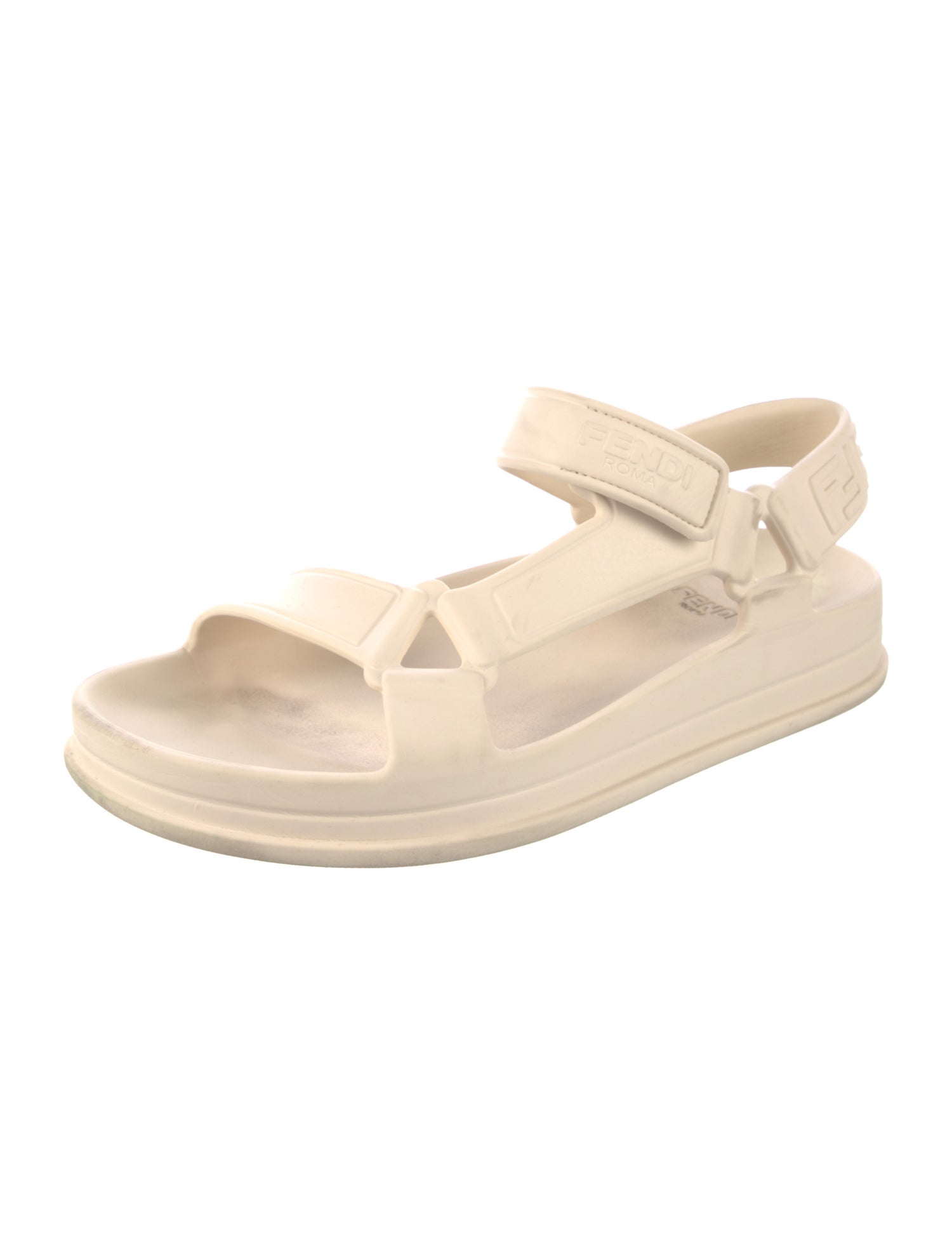 Fendi Zucca FF Logo Rubber Sandals