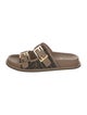 Fendi Zucca FF Logo Leather Slides