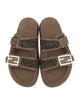 Fendi Zucca FF Logo Leather Slides