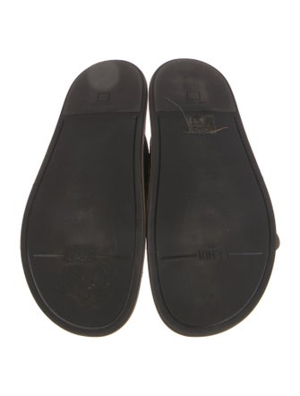 Fendi Zucca FF Logo Leather Slides