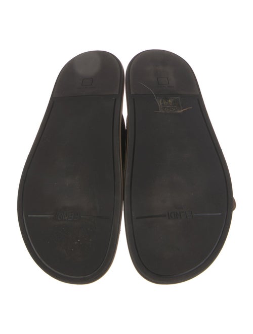 Fendi Zucca FF Logo Leather Slides