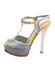 Fendi Patent Leather Colorblock Pattern T-Strap Pumps