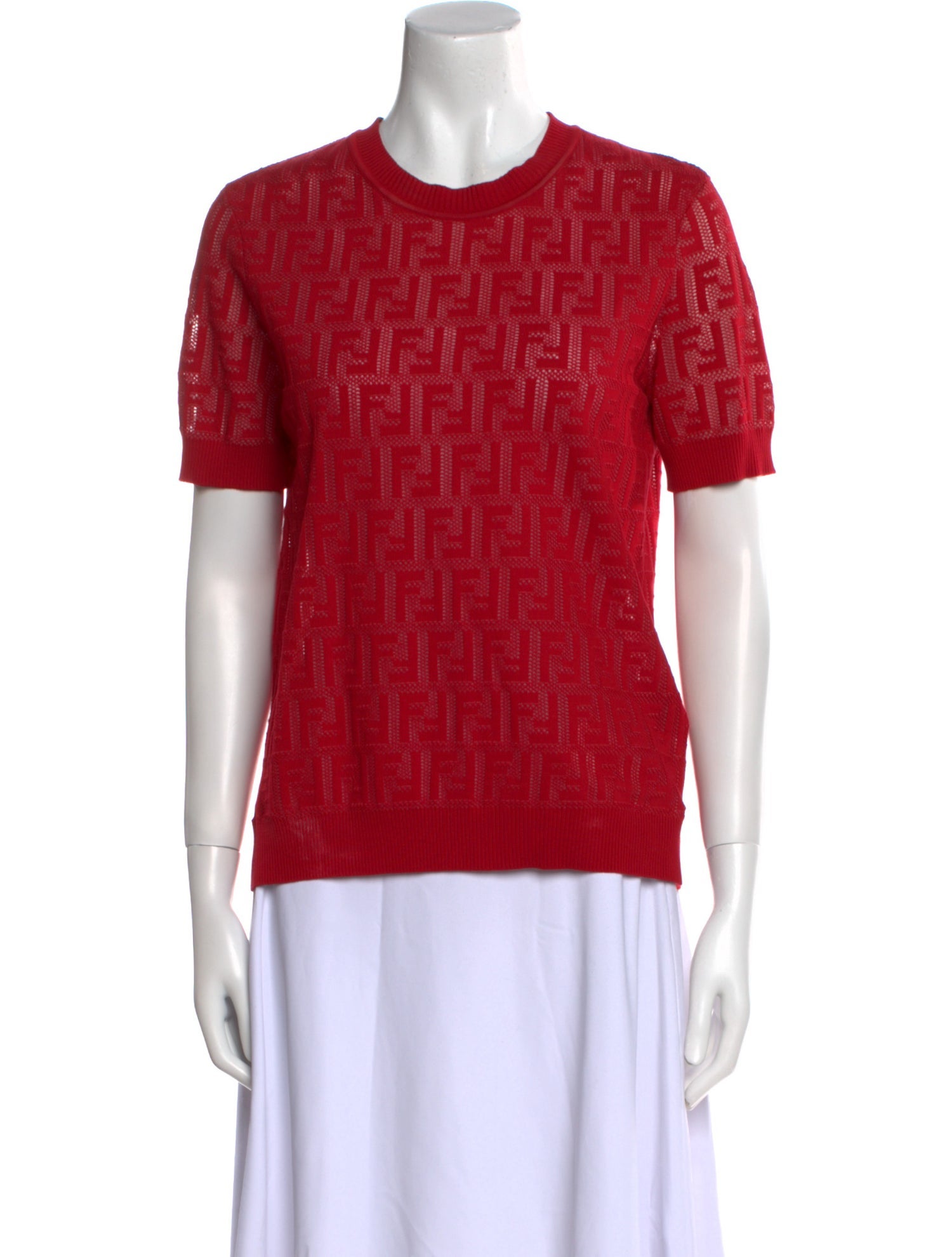 Fendi Printed Scoop Neck Sweater