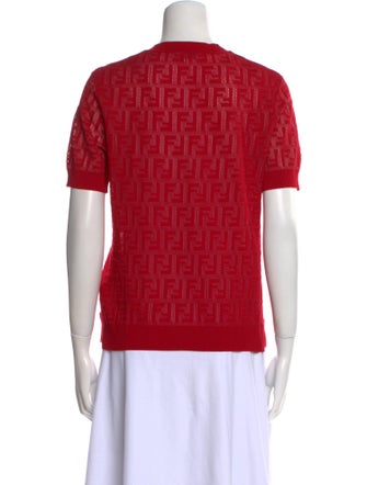 Fendi Printed Scoop Neck Sweater