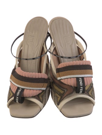 Fendi Printed Mesh Accents Slides