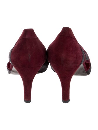 Fendi Suede Cutout Accent Pumps