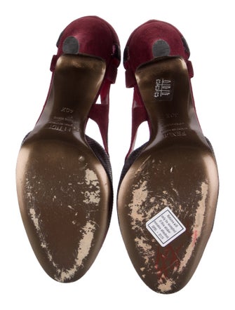 Fendi Suede Cutout Accent Pumps