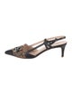 Fendi Zucca FF Logo Leather Slingback Flats