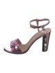 Fendi Leather Sequin Embellishments Sandals