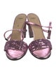 Fendi Leather Sequin Embellishments Sandals