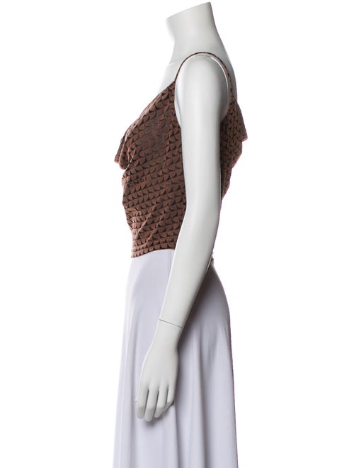Fendi Cowl Neck Sleeveless Crop Top