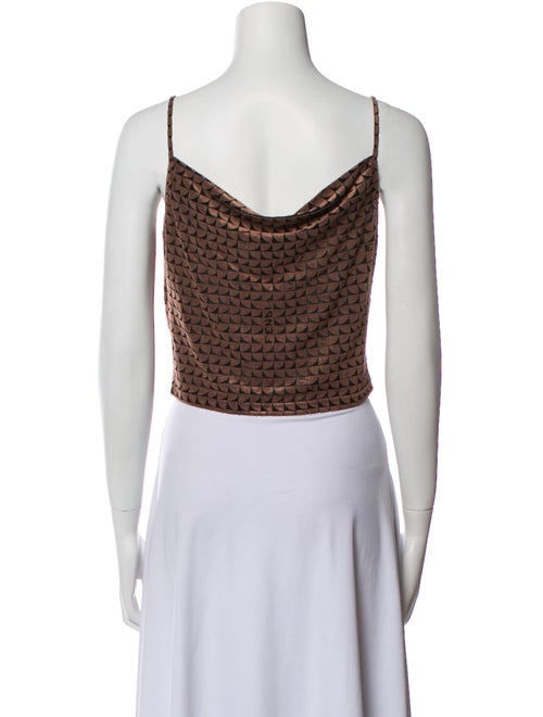 Fendi Cowl Neck Sleeveless Crop Top