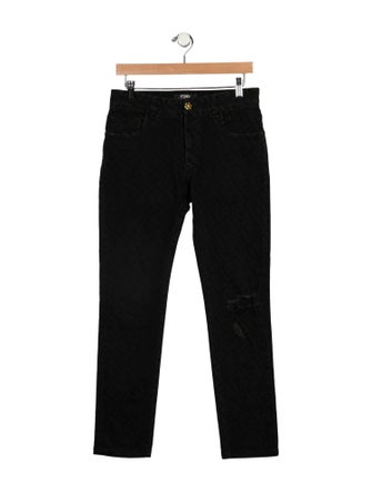 Fendi Zucca FF Logo Slim Fit Jeans