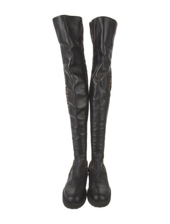 Fendi Zucca FF Logo Leather Sock Boots