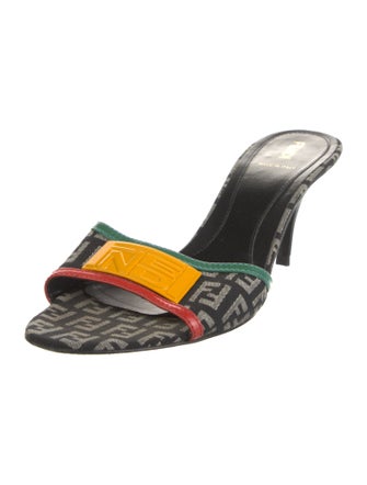 Fendi Canvas Patterned Slides