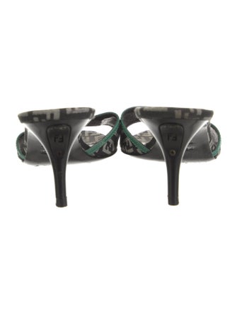 Fendi Canvas Patterned Slides