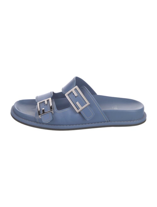 Fendi Zucca FF Logo Leather Slides