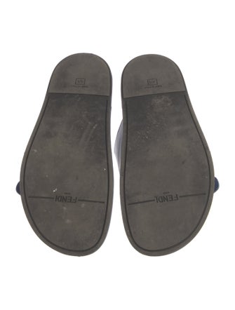 Fendi Zucca FF Logo Leather Slides