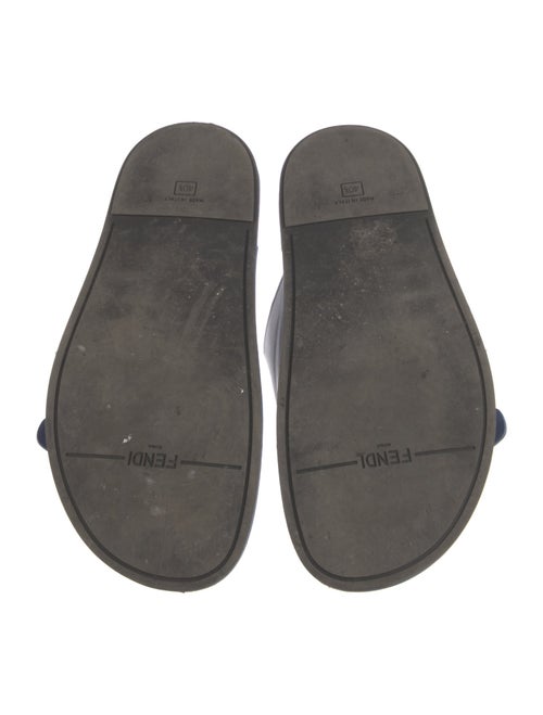 Fendi Zucca FF Logo Leather Slides
