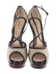 Fendi Zucca FF Logo Canvas T-Strap Pumps