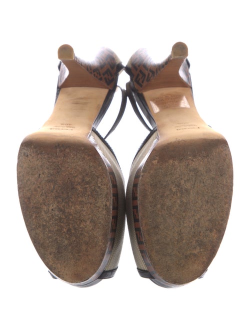 Fendi Zucca FF Logo Canvas T-Strap Pumps