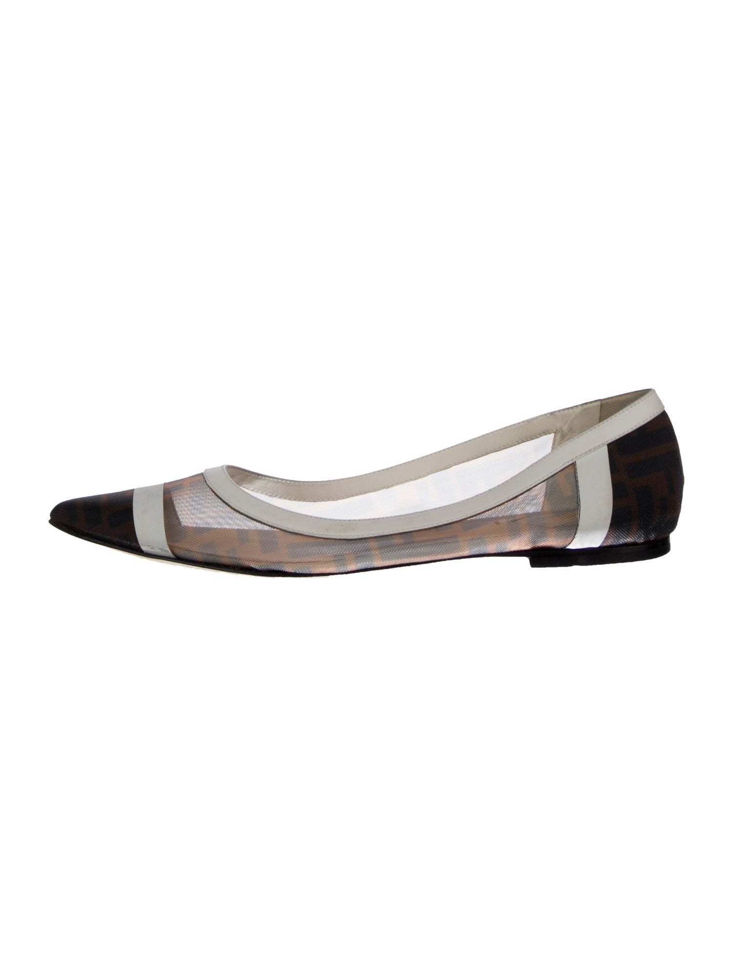 Fendi Zucca FF Logo Mesh Ballet Flats