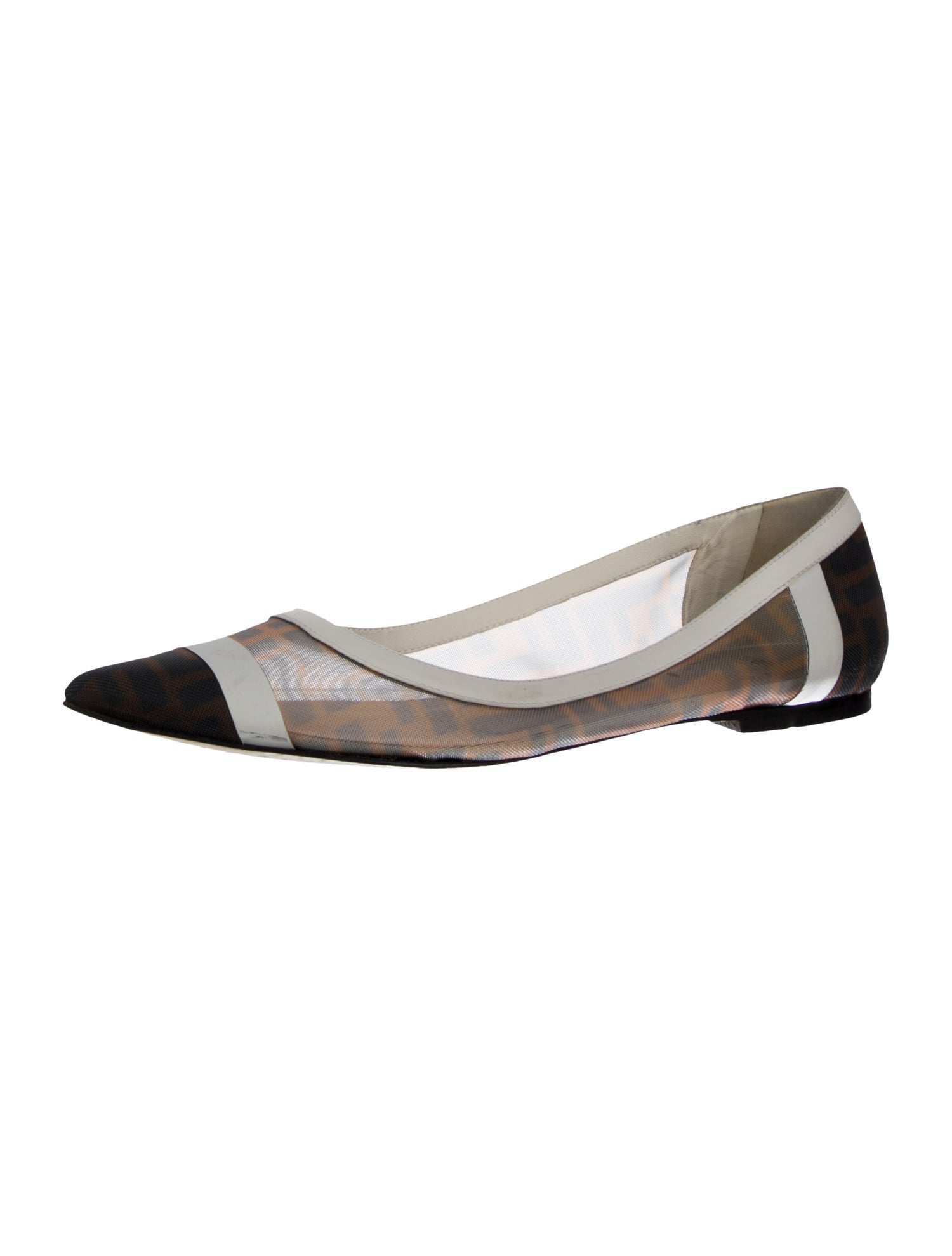 Fendi Zucca FF Logo Mesh Ballet Flats