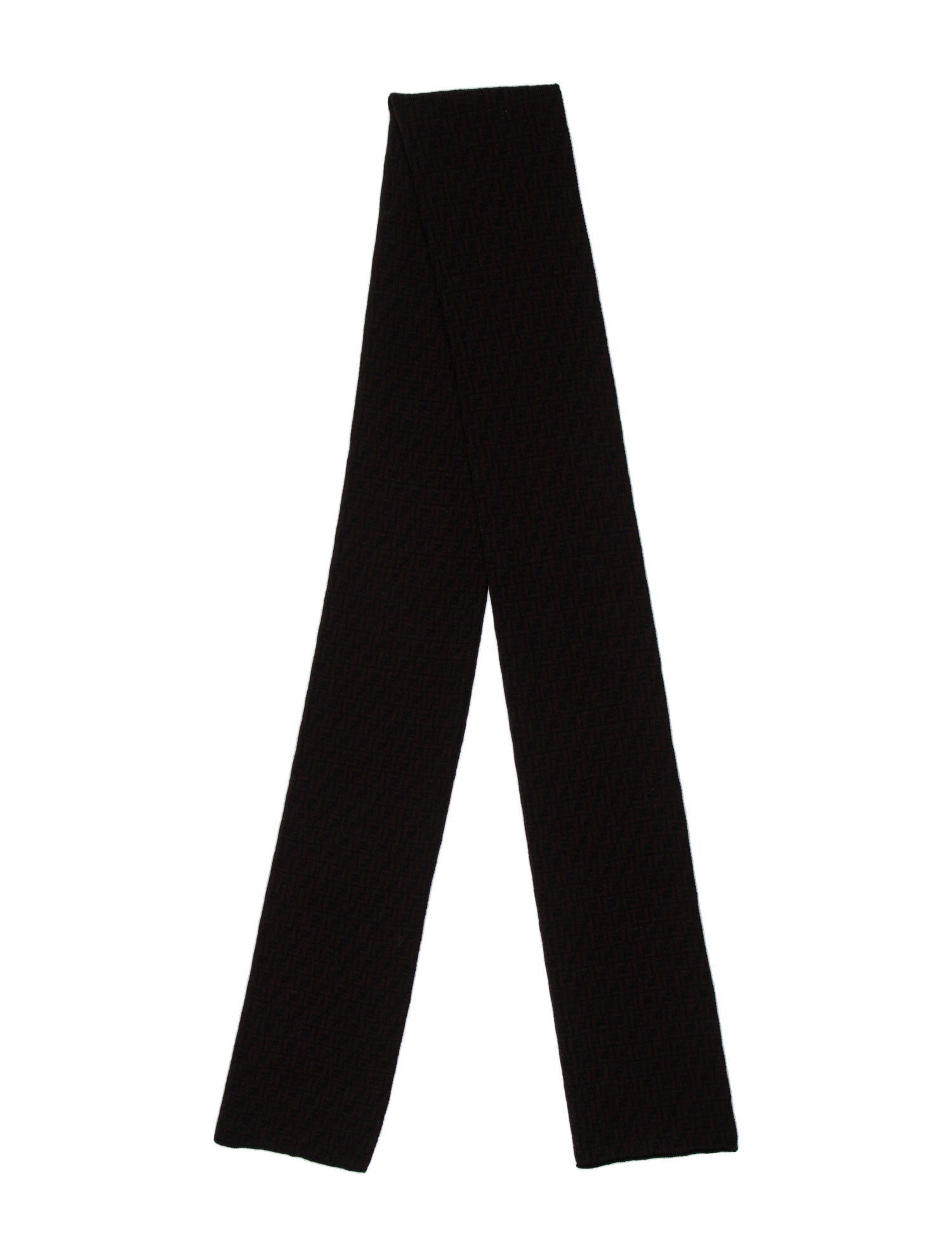 Fendi Wool Zucchino FF Logo Scarf