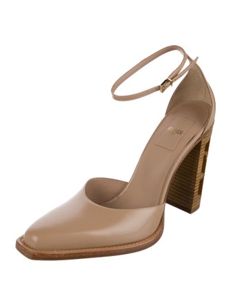 Fendi Zucca FF Logo Leather D'Orsay Pumps