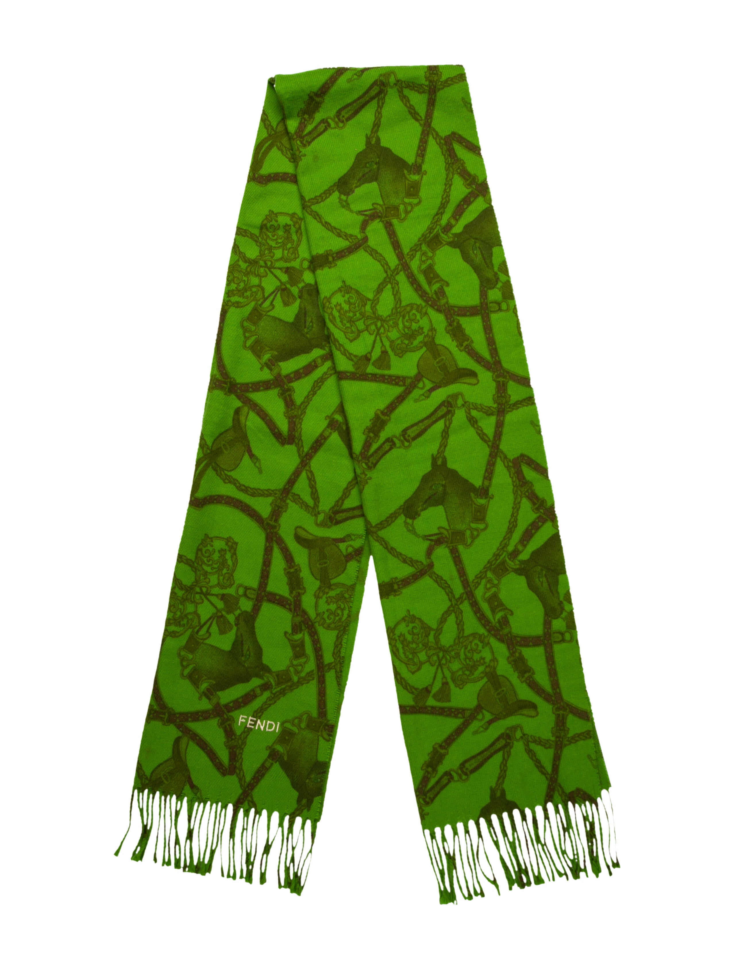 Fendi Wool Zucca FF Logo Scarf