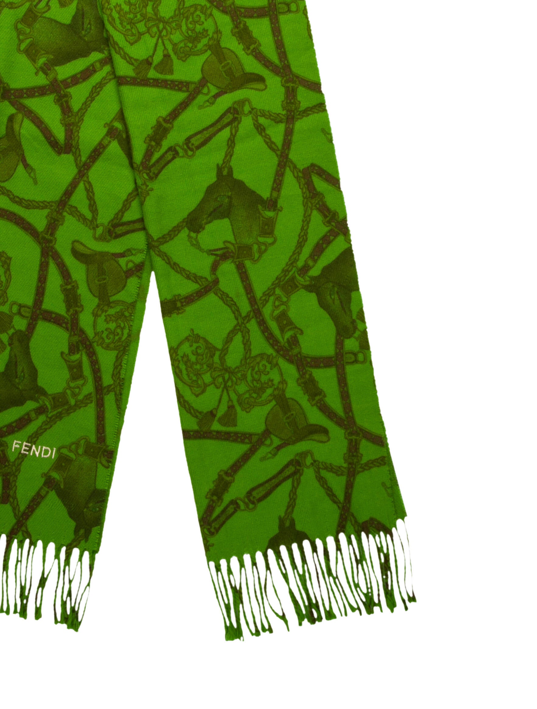 Fendi Wool Zucca FF Logo Scarf